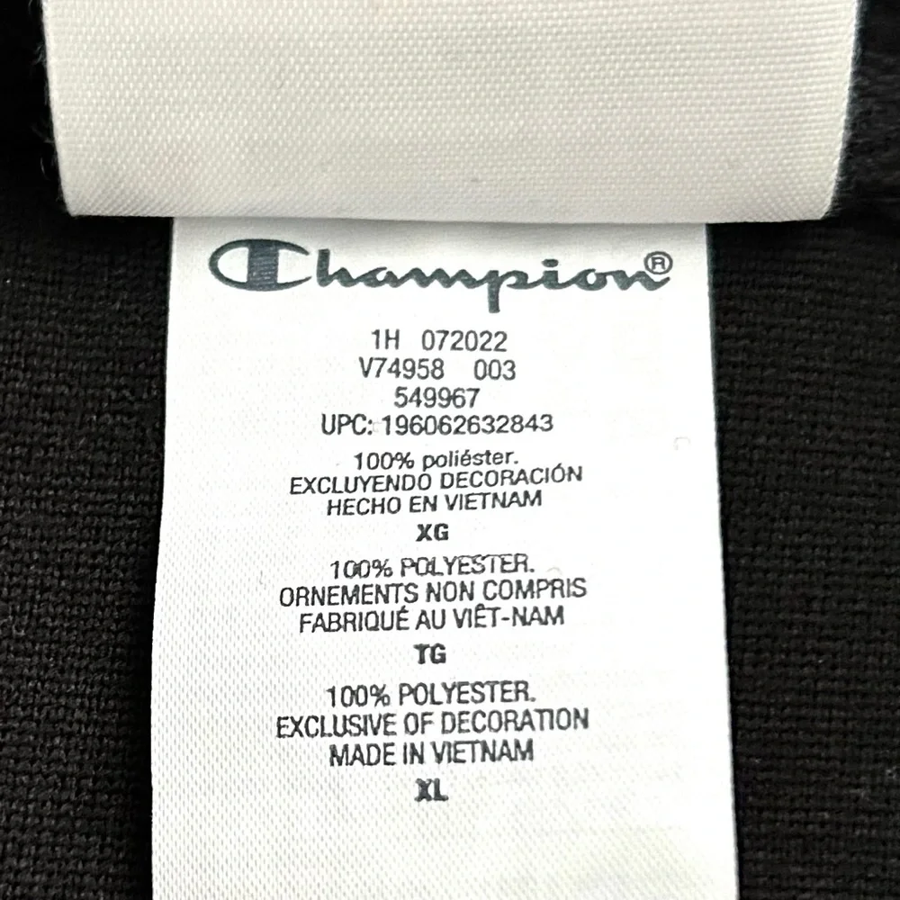 🌸BRAND NEW Champion Pullover. Fuzzy & Cozy. Black/White w/ Pockets Size: XL - Picture 14 of 14